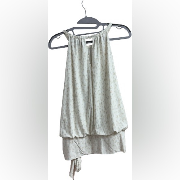 INC International Concepts Cream Leopard Print Sleeveless Front Side Tie Blouse - Picture 4 of 10